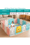 Baby Playpen, Foldable Babies Playards for Toddlers with Gate and Game Board, Safety Infant Activity Center, Sturdy Play Area, Macaron Colors and Patterns, Perfect Child's Gift,16 Panel - 8