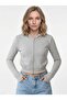 Women's zip-up hoodie - grey melange - 3