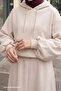 Cream Suit with Balloon Sleeve Sweat Skirt - 2