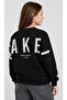 Boy/Girl Oversize Black Sweatshirt with Text Pattern on the Front and Back - 4