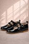 Genuine Leather Black Patent Leather Buckle Girls' T-Bar Ballerina Shoes