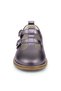Genuine Leather Shiny Platinum Buckle Girls' T-Bar Ballerina Shoes - 4