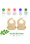 Children's Silicone Baby Bib, Silicone Adjustable Bib - 2 Pieces (CREAM COLOR)