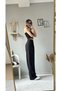 Women's High Waist Velcro Pleated Beige Palazzo Trousers - 3