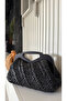 Handmade Wooden Handle Straw Raffia Handbag Clutch Bag(37X21Cm) - 8