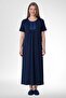 Short Sleeve Viscose Fabric Plus Size Mother's Nightgown - 5