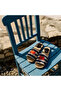 Women's Navy Blue Embroidered Straw Sole Slippers