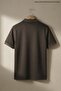 Men's Imported Textured Premium Fabric Basic Dark Brown Polo Collar T-Shirt - 3