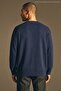 Men's Plus Size Patterned Oversized Winter Blue Sweatshirt - 5
