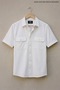 Men's Trend Mercerized Double Pocket White Polo Collar T-Shirt - 7