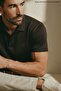 Men's Imported Textured Premium Fabric Basic Dark Brown Polo Collar T-Shirt