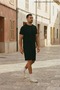 Men's Trend Cotton Waffle Fabric Black T-Shirt - 7
