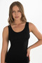 Wide Strap Black Rib Tank Top