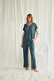 Short Sleeve V-Neck Lace Pajama Set