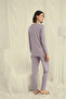Long Sleeve Button down V Neck Pajama Set - 6