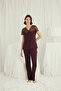 Short Sleeve and Lace V-Neck Pajama Set - 2