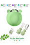 Green Premium Children's Vacuum Silicone Feeding Bowl, Stainless Steel Fork-Spoon /9+ Months