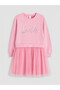 Alita City Lcw Kids Pink 3 Thread Printed Girls' Dress with a Difference - 2