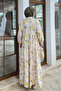 Patterned Summer Hijab Dress with Elasticated Sleeves and Front Button Detail - 4