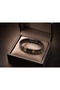 Ravenzo Signature Double Layer Leather Men's Bracelet – Bronze Detailed Design - 3