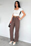 Leather Belted Pleated Wide Leg Berussa Trousers
