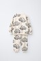 Children's Cotton Car Patterned Ecru School Sweatshirt and Sweatpants Set - 2