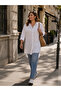 Women's Plus Size 100% Cotton Muslin Tunic Buttoned Shirt - 7