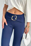 Women's Modal Fabric Front Buckle Trousers - 4