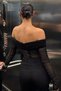 Women's Madonna Collar Sleeveless Tulle Garnished Evening Dress Jumpsuit - 4