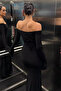Women's Back-Tie Lycra Evening Dress with Slit Detail - 5