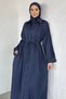 Puane Sleeveless Guipure Detailed Full Buttoned Waist Tie Muslim Dress - 3