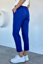 Slim Fit Fabric Trousers with Elastic Waist - 3