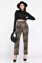 Women's High Waist Leopard Print Pants - 2