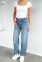 Women's Loose Fit Jean Denim Pants with Waist Belt Buckle - 2