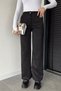 Women's High Waist Palazzo Suede Pants - 2