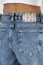 Women's Washed Patterned Palazzo Jean Denim Trousers - 3