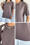 Gülseli Women's T-Shirt with Scarf Collar - 5