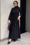 Women's Crew Neck Ankle-Tie Scalloped Hijab Dress - 2