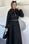Front Half-Zipper, Elastic Waist, Chain Accessory, Hijab Dress - 2