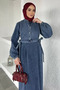 Vest Combination Denim Jean Hijab Dress - 3