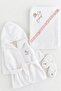 Baby Girl Bathrobe Set with Tulip Pattern