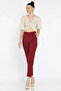 Women's High Waist Fabric Trousers - 3