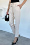 Slim Fit Fabric Trousers with Elastic Waist - 3