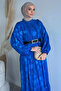 Embroidered and lined chiffon hijab dress - 4