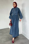 Vest Combination Denim Jean Hijab Dress - 2