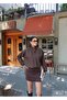Women's Stand Collar Parachute Fabric Zippered Bomber Jacket - 4