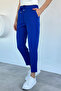 Slim Fit Fabric Trousers with Elastic Waist - 2