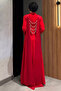 Pearl Detailed Hijab Evening Dress - 4