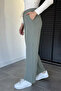 Women's Self-Patterned Trousers with Elastic Waist - 2