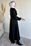 Rose Detailed Hijab Flared Dress - 3